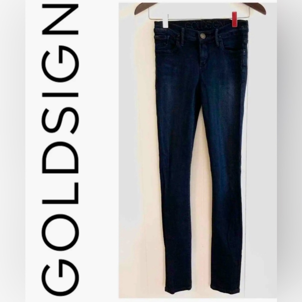 GOLDSIGN Low Rise Lure Skinny Jeans, size 32